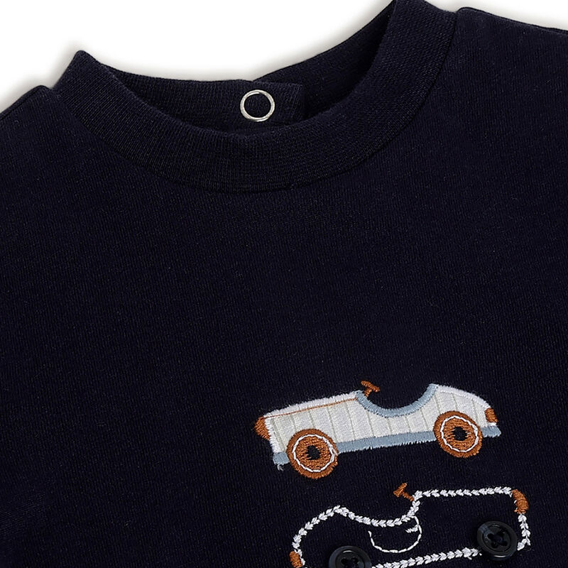 Boys Dark Blue Graphic Printed Short Sleeve T-Shirt image number 2